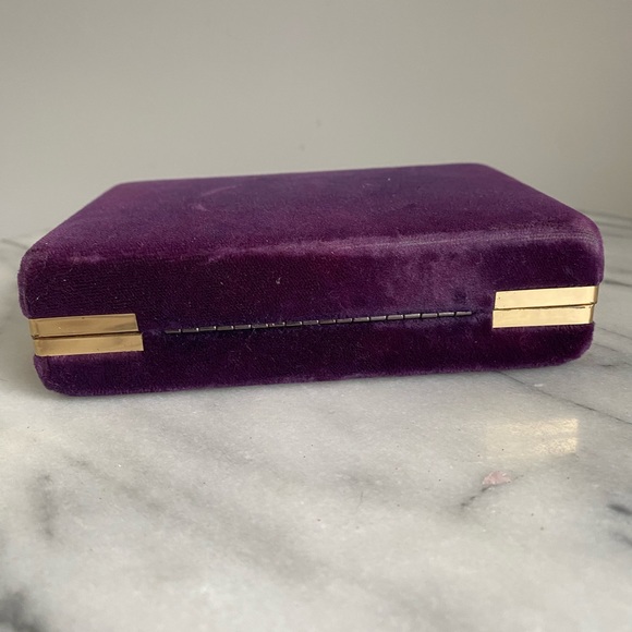 Vintage jewelry case - travel case, purple jewelry box - Picture 4 of 8